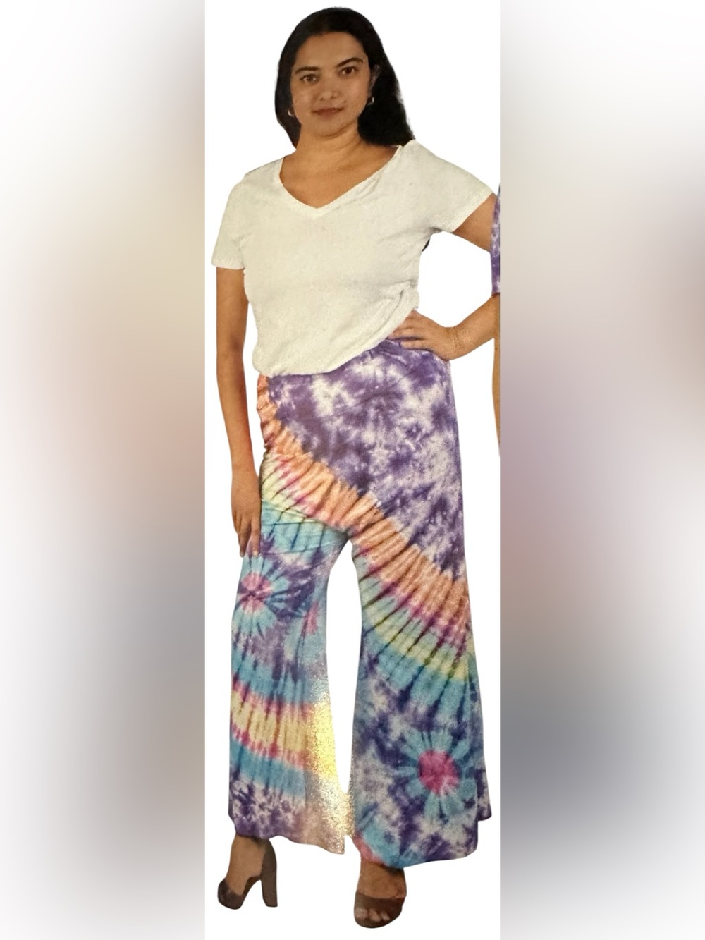 1XL/2XL.  NWT.  Colorful Tie-Dye Bell Bottoms. 225317.     CL/GR02
